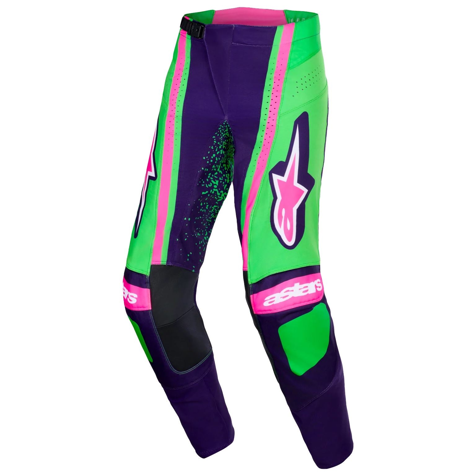 Alpinestars 2026 Techstar Nomur Motocross Pants Deep Purple Green Pink Fluo